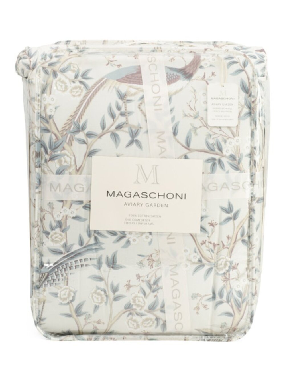 MAGASCHONI Cotton Sateen Reversible Peacock Comforter Set